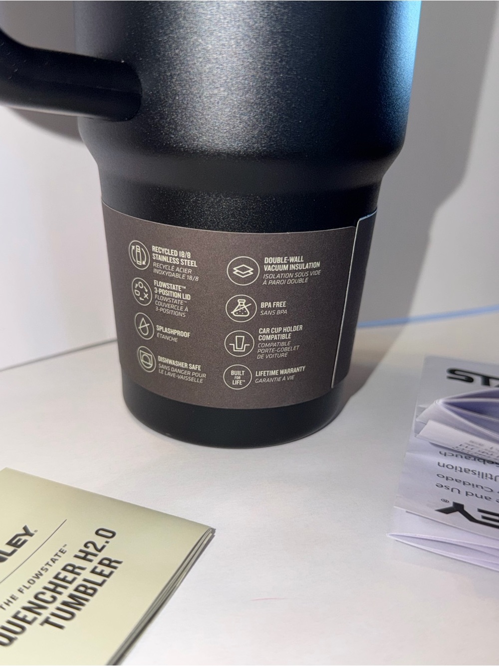LIMITED Stanley Quencher H2.0 FlowState Tumbler 30oz, Black Chroma - Picture 4 of 6